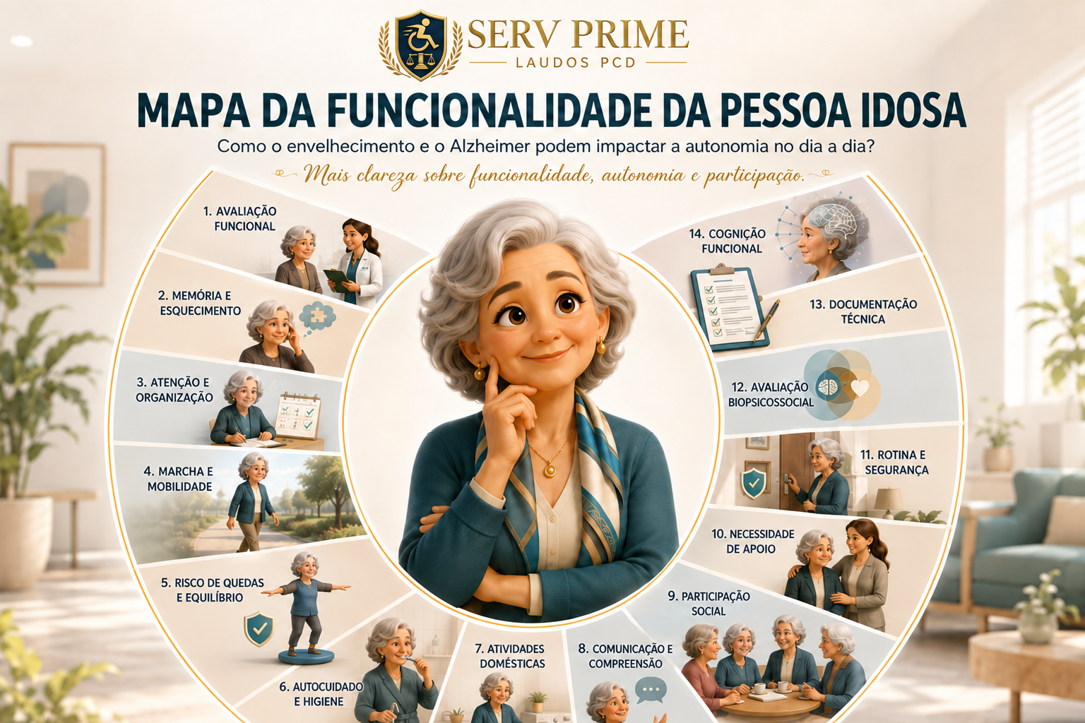 Arte do Mapa da Funcionalidade da Pessoa Idosa da Serv Prime
